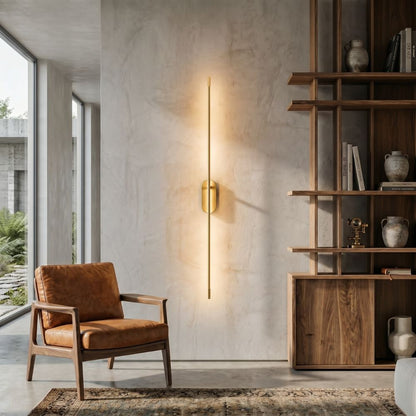 Minimalistyczna lampa ścienna LED góra dół złote wykończenie