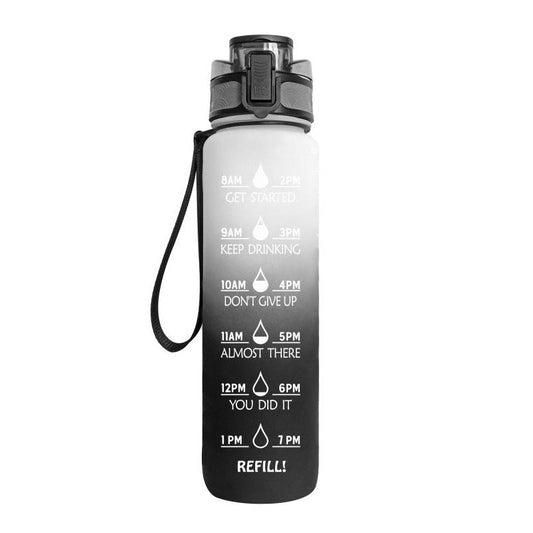 Motywacyjna Butelka do Picia Wody 1000ml z Osią Czasu, BPA Free, Idealna do Codziennego Nawadniania