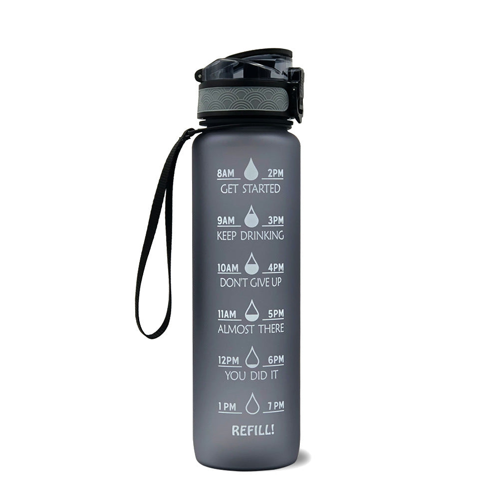Motywacyjna Butelka do Picia Wody 1000ml z Osią Czasu, BPA Free, Idealna do Codziennego Nawadniania
