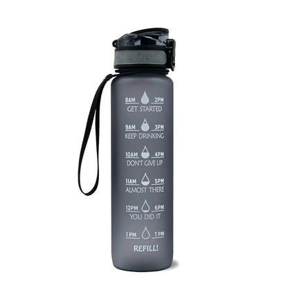Motywacyjna Butelka do Picia Wody 1000ml z Osią Czasu, BPA Free, Idealna do Codziennego Nawadniania