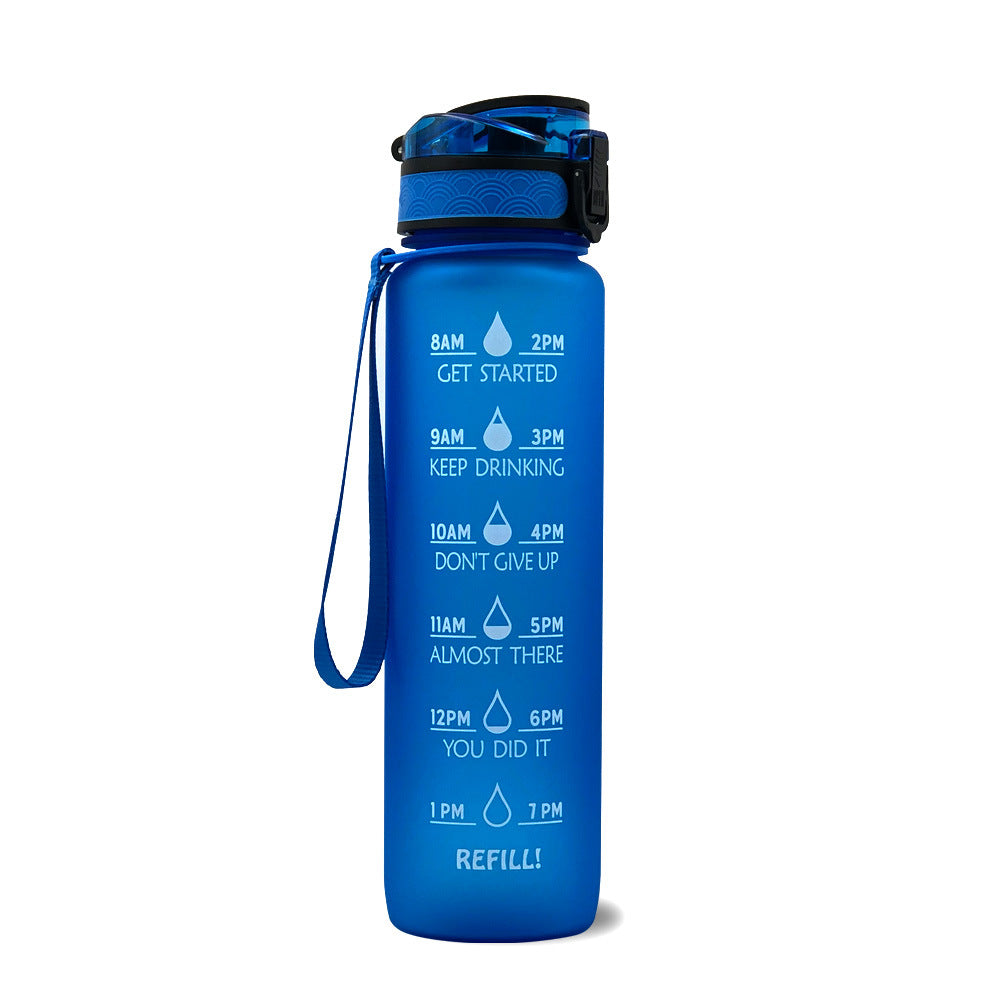 Motywacyjna Butelka do Picia Wody 1000ml z Osią Czasu, BPA Free, Idealna do Codziennego Nawadniania