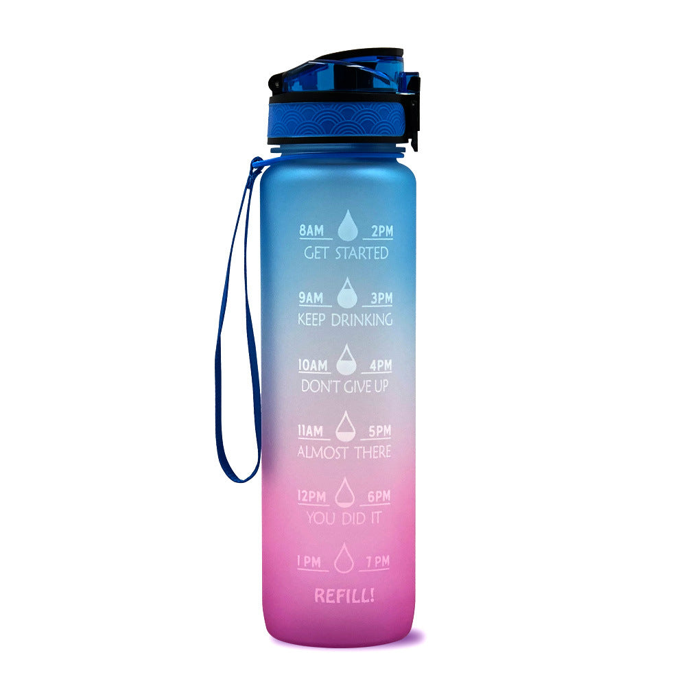 Motywacyjna Butelka do Picia Wody 1000ml z Osią Czasu, BPA Free, Idealna do Codziennego Nawadniania