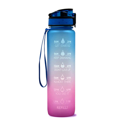 Motywacyjna Butelka do Picia Wody 1000ml z Osią Czasu, BPA Free, Idealna do Codziennego Nawadniania