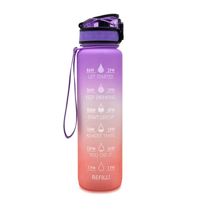 Motywacyjna Butelka do Picia Wody 1000ml z Osią Czasu, BPA Free, Idealna do Codziennego Nawadniania