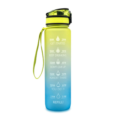 Motywacyjna Butelka do Picia Wody 1000ml z Osią Czasu, BPA Free, Idealna do Codziennego Nawadniania