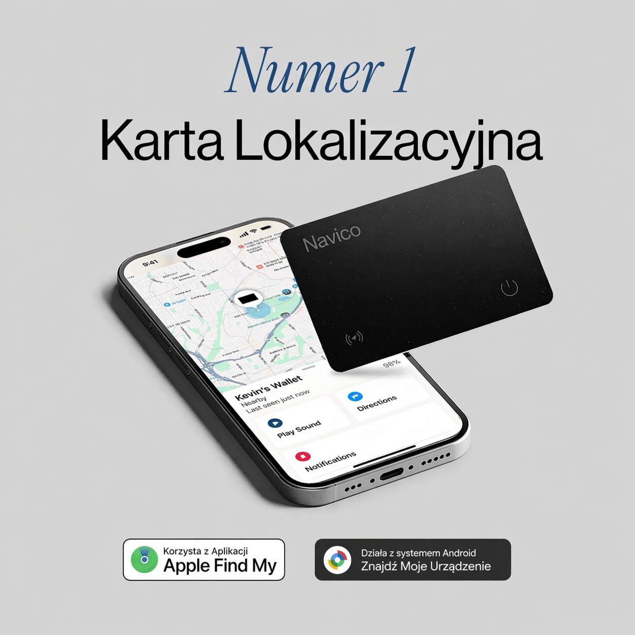 Navico Karta Lokalizacyjna do Portfela i Bagażu z Aplikacją Śledzącą