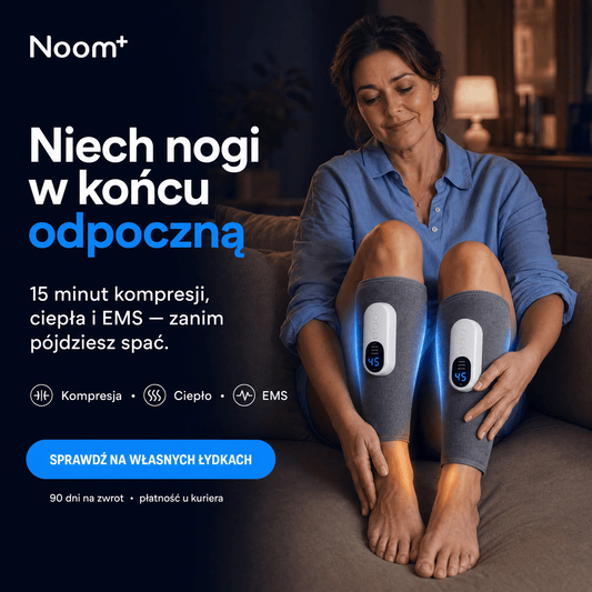 Noom FlowEMS | Masażer Łydek z Pneumatyczną Kompresją i EMS | Regulowane Poziomy Ucisku dla Ulgi w Zmęczeniu