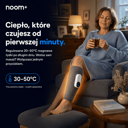 Noom FlowEMS | Masażer Łydek z Pneumatyczną Kompresją i EMS | Regulowane Poziomy Ucisku dla Ulgi w Zmęczeniu