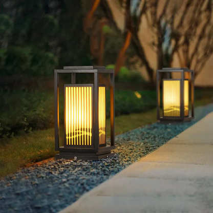 Nowoczesna lampa ogrodowa LED zasilana energią słoneczną, żelazo i akryl, oświetlenie ogrodowe