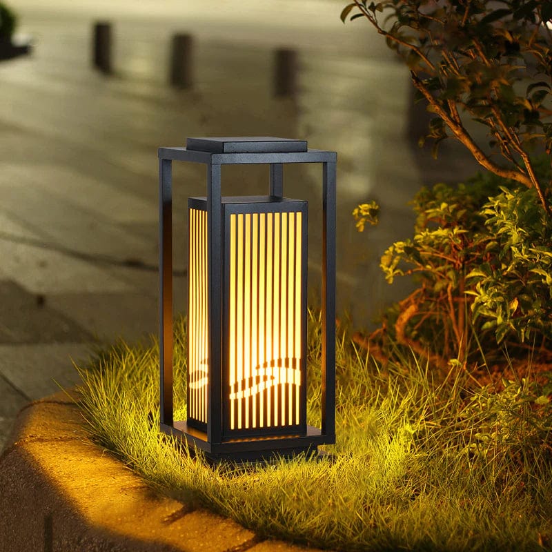 Nowoczesna lampa ogrodowa LED zasilana energią słoneczną, żelazo i akryl, oświetlenie ogrodowe