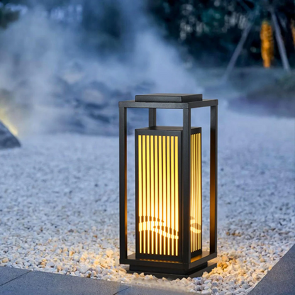 Nowoczesna lampa ogrodowa LED zasilana energią słoneczną, żelazo i akryl, oświetlenie ogrodowe