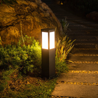 Nowoczesna Lampa Ogrodowa Solarno-Elektryczna Stojąca – Kwadratowy Design, Odporna na Warunki Atmosferyczne, LED