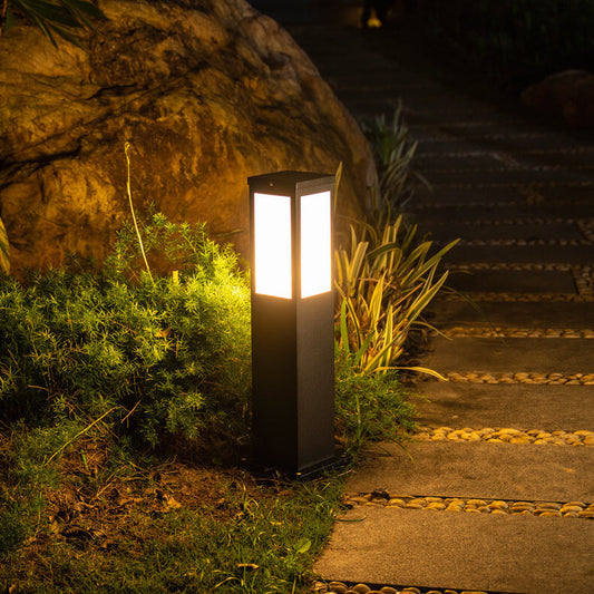 Nowoczesna Lampa Ogrodowa Solarno-Elektryczna Stojąca – Kwadratowy Design, Odporna na Warunki Atmosferyczne, LED