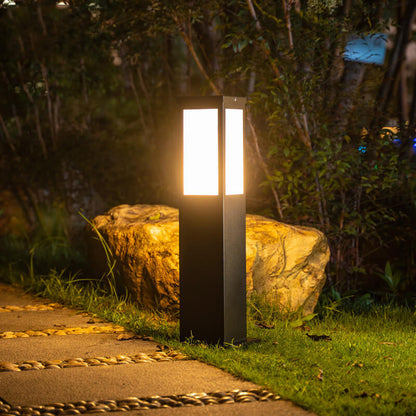 Nowoczesna Lampa Ogrodowa Solarno-Elektryczna Stojąca – Kwadratowy Design, Odporna na Warunki Atmosferyczne, LED