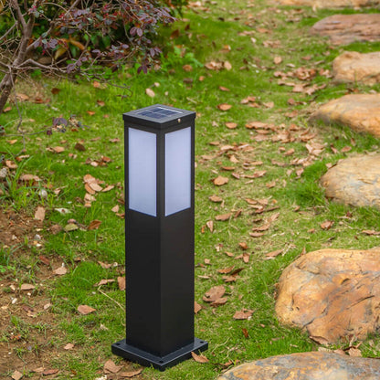 Nowoczesna Lampa Ogrodowa Solarno-Elektryczna Stojąca – Kwadratowy Design, Odporna na Warunki Atmosferyczne, LED