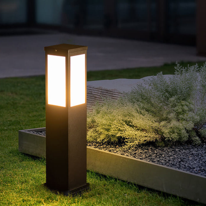 Nowoczesna Lampa Ogrodowa Solarno-Elektryczna Stojąca – Kwadratowy Design, Odporna na Warunki Atmosferyczne, LED