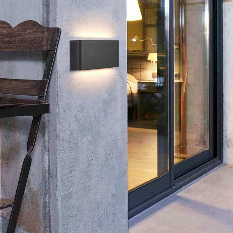 Nowoczesna Lampa Ścienna LED z Regulowanym Światłem do Oświetlenia Zewnętrznego – Kinkiet na Ścianę, Aluminium, 6W/12W