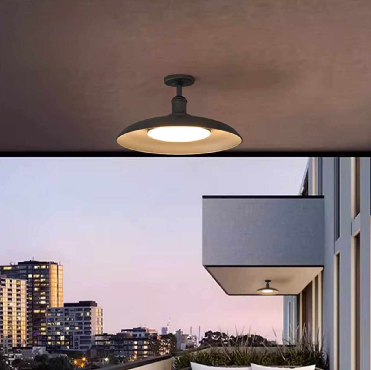 Nowoczesna Lampa Sufitowa Czarna IP65 z  – Idealna do Oświetlenia Zewnętrznego