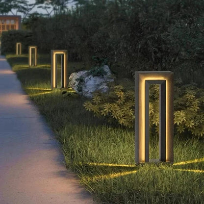 Nowoczesna Latarnia Ogrodowa LED z Stali Nierdzewnej – Eleganckie Oświetlenie Ścieżek i Ogrodów, Wys. 62 cm