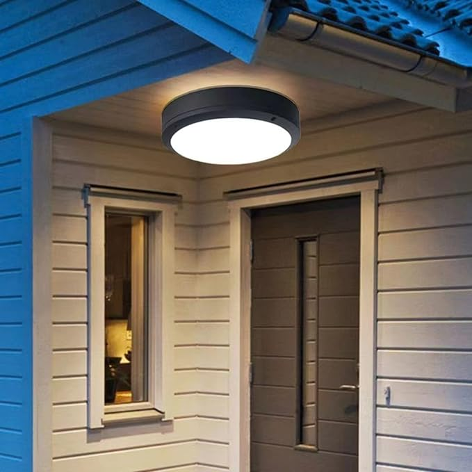 Nowoczesna Okrągła Lampa Sufitowa LED IP65 – Energooszczędna, Różne Rozmiary do Oświetlenia Zewnętrznego