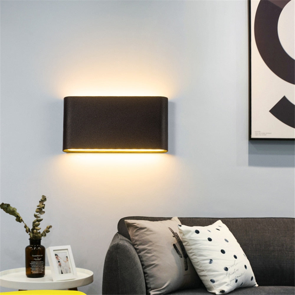 Nowoczesna Lampa Ścienna LED z Regulowanym Światłem do Oświetlenia Zewnętrznego – Kinkiet na Ścianę, Aluminium, 6W/12W