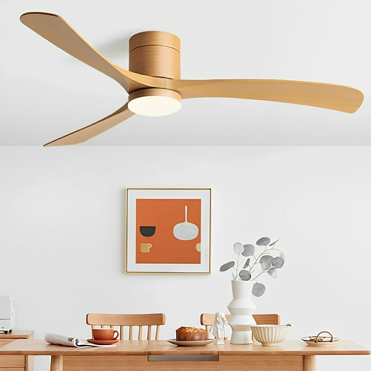 Nowoczesny Minimalistyczny Wentylator Sufitowy z Lampą LED