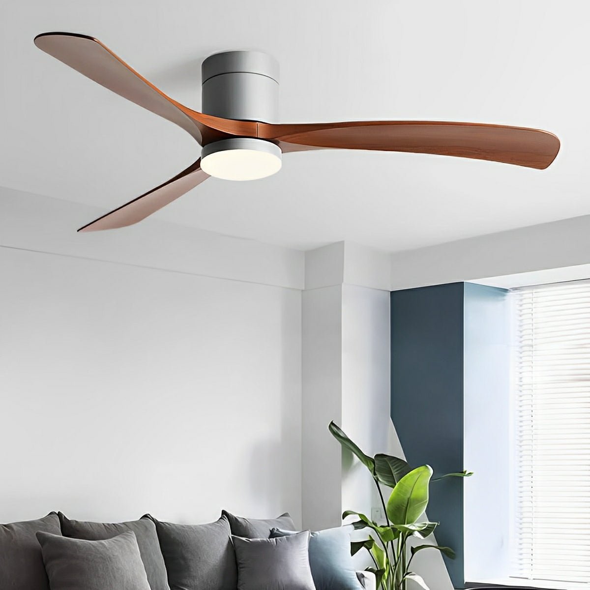 Nowoczesny Minimalistyczny Wentylator Sufitowy z Lampą LED