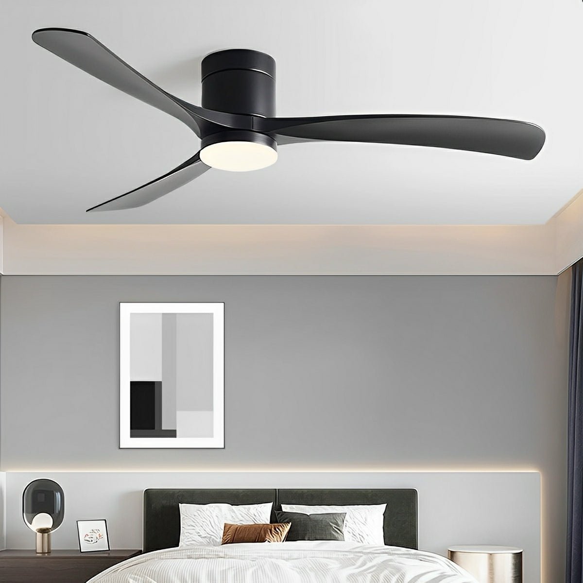 Nowoczesny Minimalistyczny Wentylator Sufitowy z Lampą LED