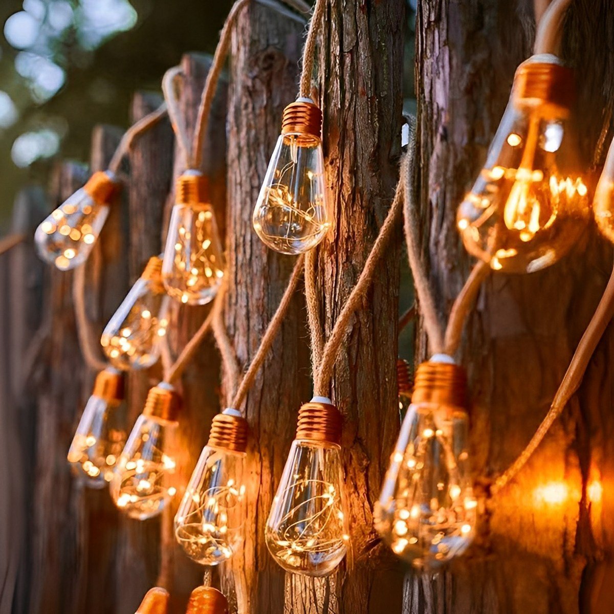 Oświetlenie Zewnętrzne | Przezroczyste Żarówki Sznurkowe LED z Energią Słoneczną | Wodoodporne dla Uroku na Zewnątrz