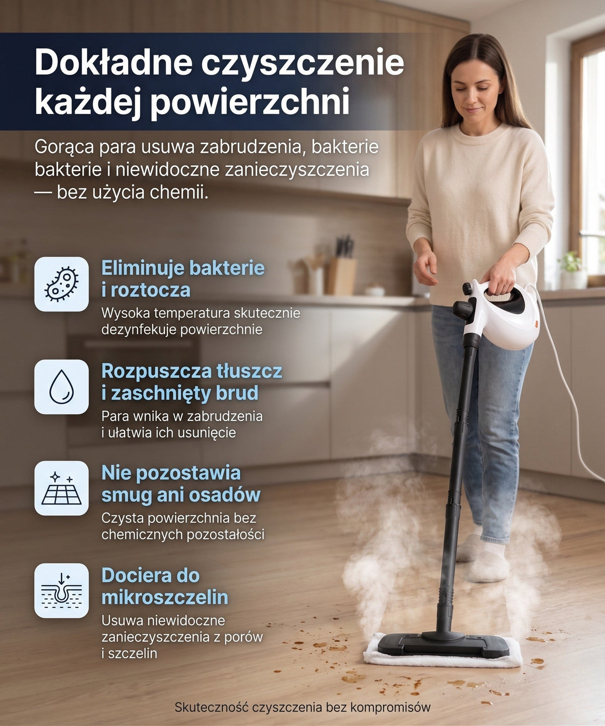 Paromix Myjka Parowa z 16 Akcesoriami i Szybkim Nagrzewaniem