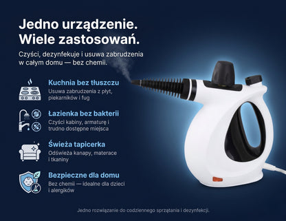 Paromix Myjka Parowa z 16 Akcesoriami i Szybkim Nagrzewaniem