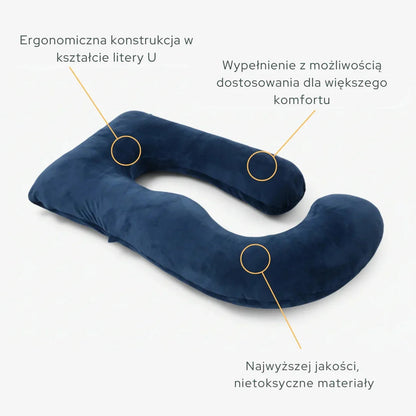 Poduszka Ciążowa MamaDream | Ergonomiczna Poduszka do Spania z Wsparciem dla Brzucha i Pleców | Komfortowy Sen dla Przyszłych Mam