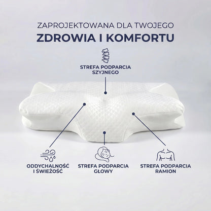 Poduszka Ergonomiczna Do Spania z Pianką Pamięciową - Innowacyjny Kształt Motyla dla Wygodnego Snu
