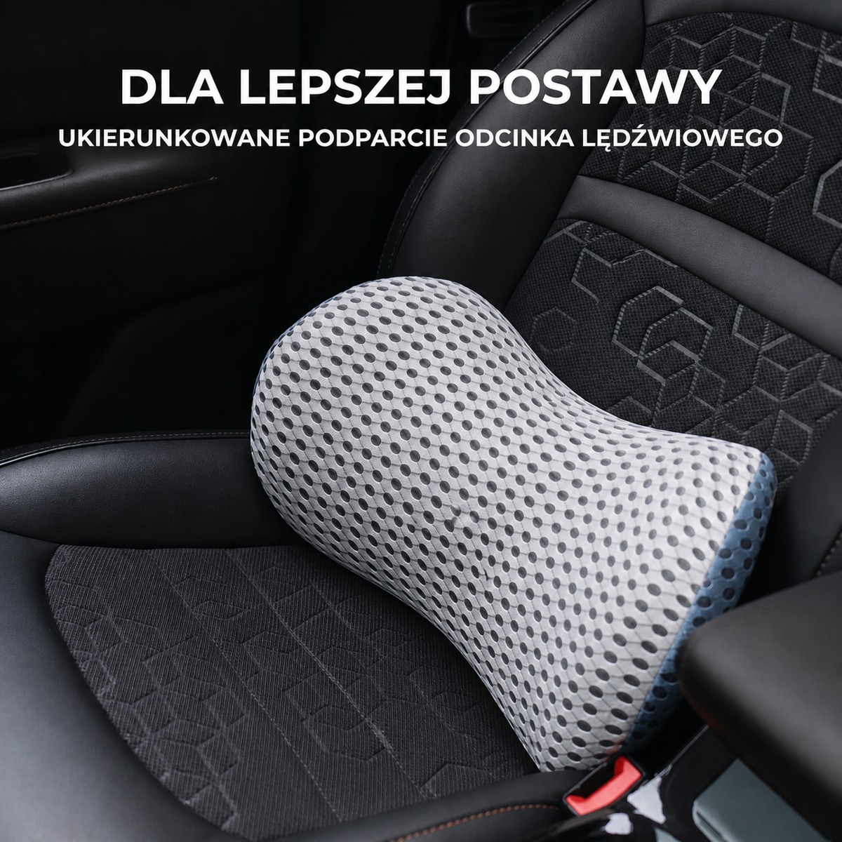 Poduszka Lędźwiowa Ergonomiczna z Wypełnieniem Memory | Poduszki Pod Lędźwie do Biura i Auta dla Komfortu Siedzenia