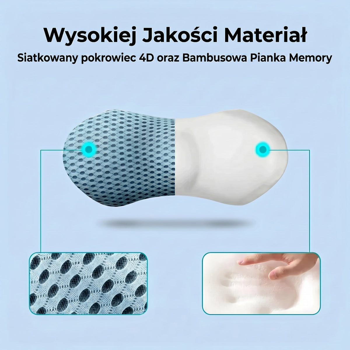 Poduszka Lędźwiowa Ergonomiczna z Wypełnieniem Memory | Poduszki Pod Lędźwie do Biura i Auta dla Komfortu Siedzenia