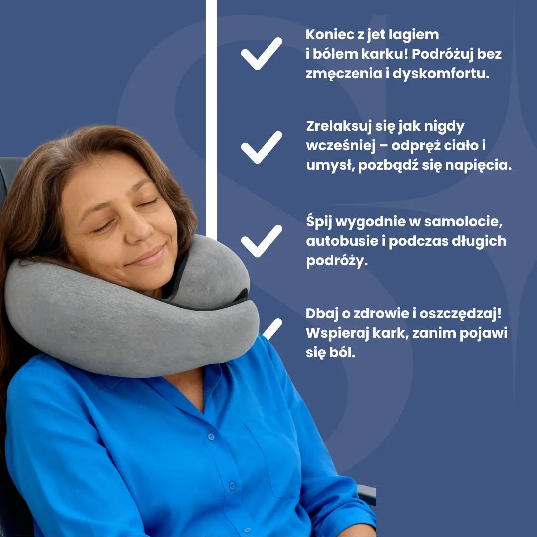 Poduszka Podróżna na Szyję z Ergonomicznym Wsparciem | Idealna dla Komfortu w Podróży
