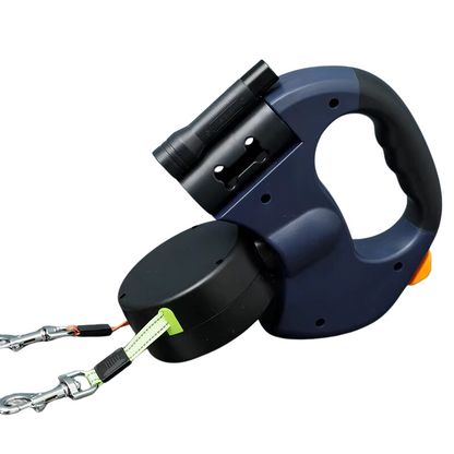Podwójna Smycz dla Psa z Ergonomicznym Uchwytem i Oświetleniem LED – Wytrzymała, Bezplątanowy System 360º, Długość 3 m