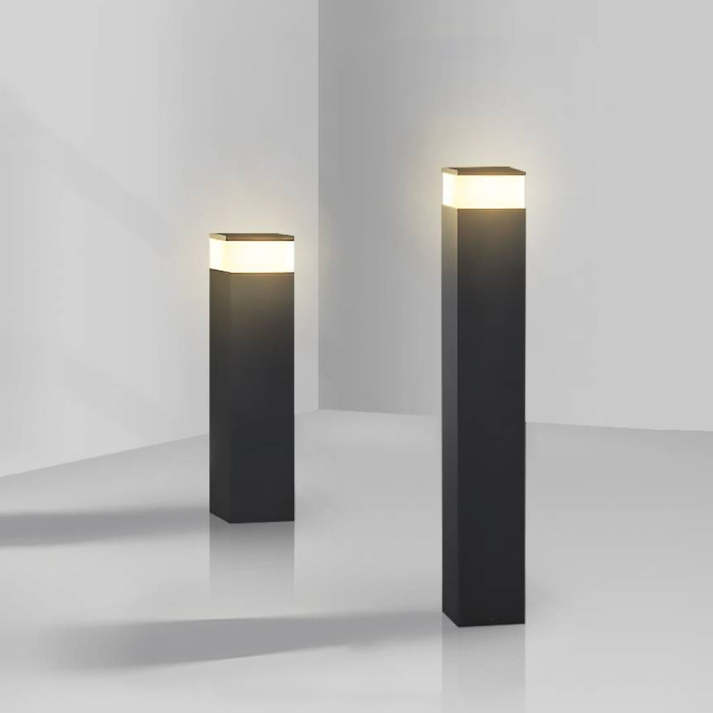 Prostokątna Lampa Zewnętrzna LED z Metalową Ramą – Nowoczesna Lampa Zewnętrzna Solarna do Ogrodu i Tarasu