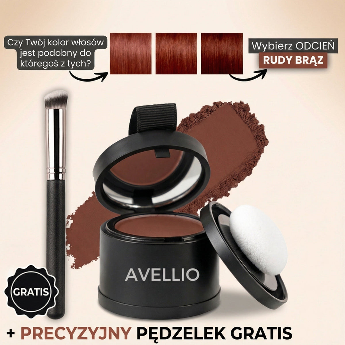 Puder do Włosów | Szybkie Zakrywanie Odrostów i Siwych Włosów | Naturalny Efekt na Każdą Okazję