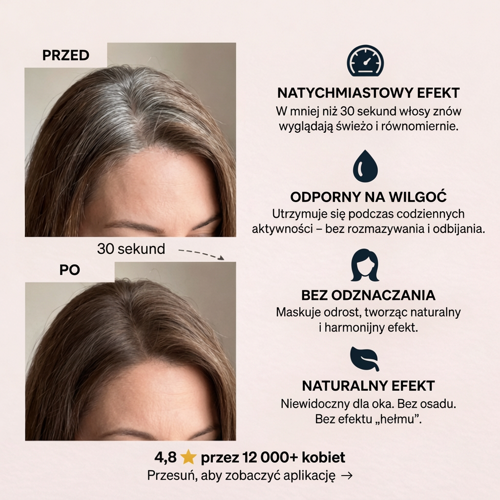 Puder do Włosów | Szybkie Zakrywanie Odrostów i Siwych Włosów | Naturalny Efekt na Każdą Okazję