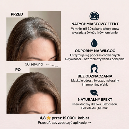 Puder do Włosów | Szybkie Zakrywanie Odrostów i Siwych Włosów | Naturalny Efekt na Każdą Okazję