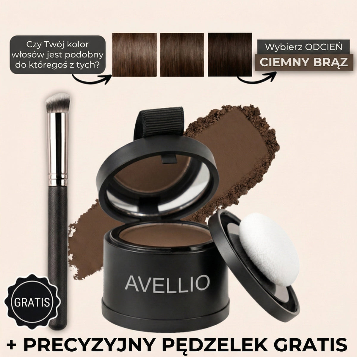 Puder do Włosów | Szybkie Zakrywanie Odrostów i Siwych Włosów | Naturalny Efekt na Każdą Okazję