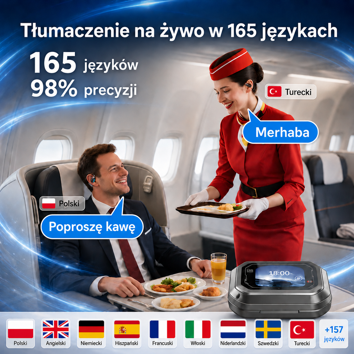 Słuchawki Bezprzewodowe AI z Tłumaczeniem w Czasie Rzeczywistym