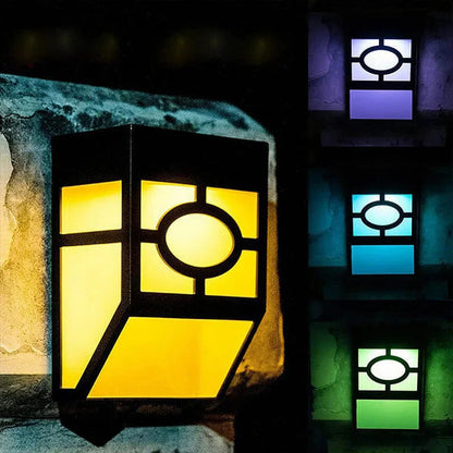Solarny Kinkiet Ogrodowy LED, IP44, Automatyczne Włączanie, Kolor Światła Biały, Ciepły lub RGB