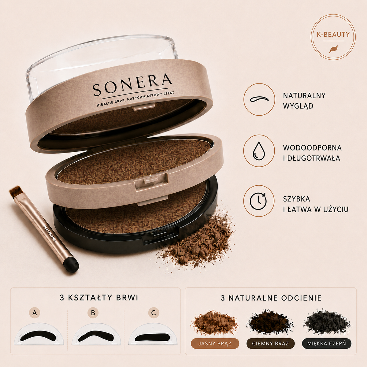 Sonera | Narzędzie do Stylizacji Brwi w 5 Sekund z Precyzyjnym Aplikatorem