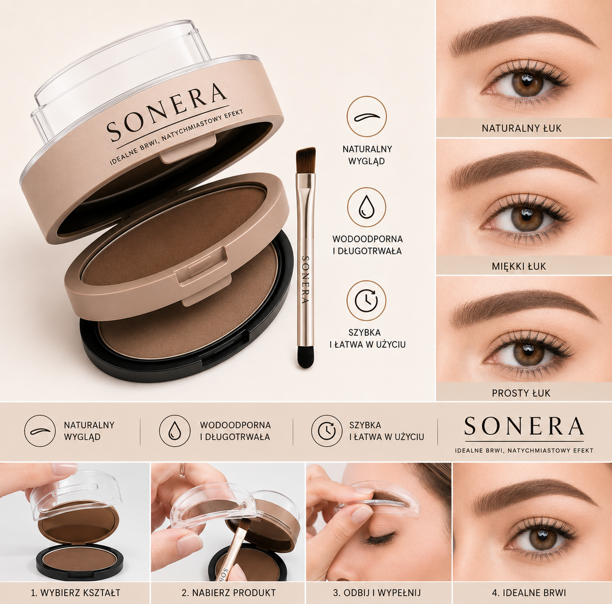 Sonera | Narzędzie do Stylizacji Brwi w 5 Sekund z Precyzyjnym Aplikatorem