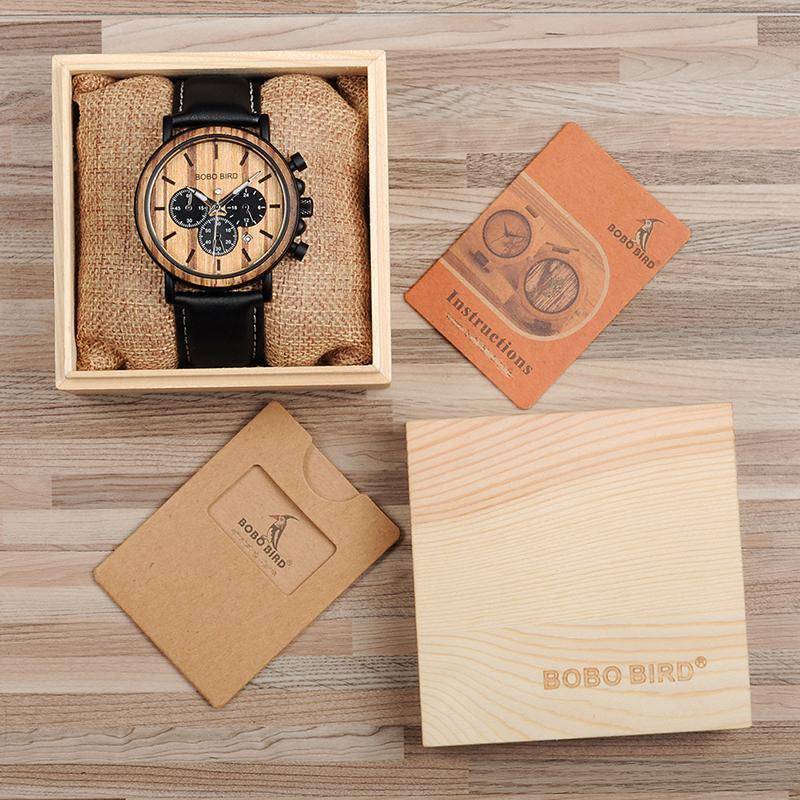 Stylowy Zegarek Męski Kwarcowy z Drewna – Ekologiczny, Wodoodporny, Świecące Wskazówki, 44 mm Tarcza