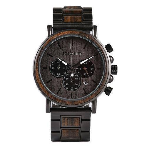 Stylowy Zegarek Męski Kwarcowy z Drewna – Ekologiczny, Wodoodporny, Świecące Wskazówki, 44 mm Tarcza