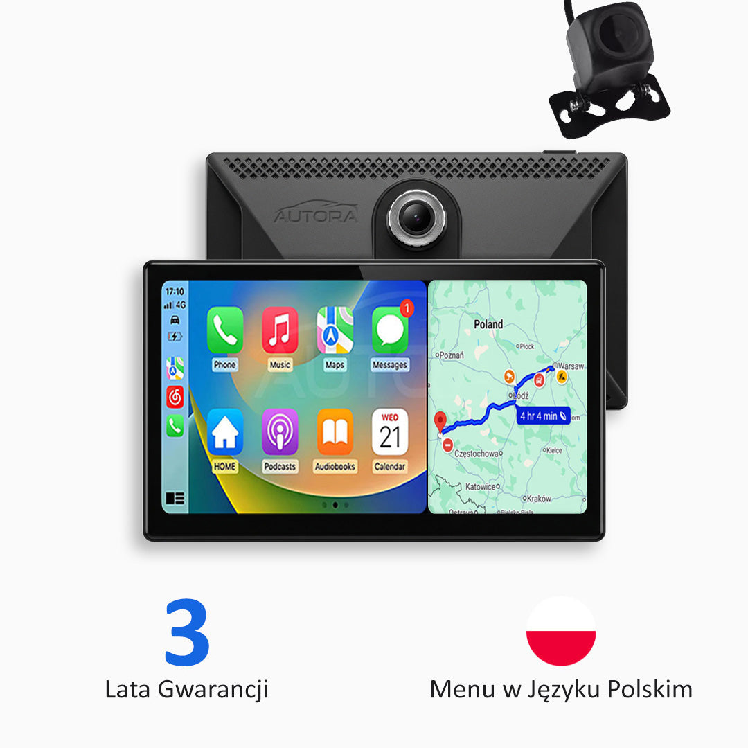 Uniwersalne Multimedia Samochodowe z Apple CarPlay i Android Auto z Rejestratorem Wideo