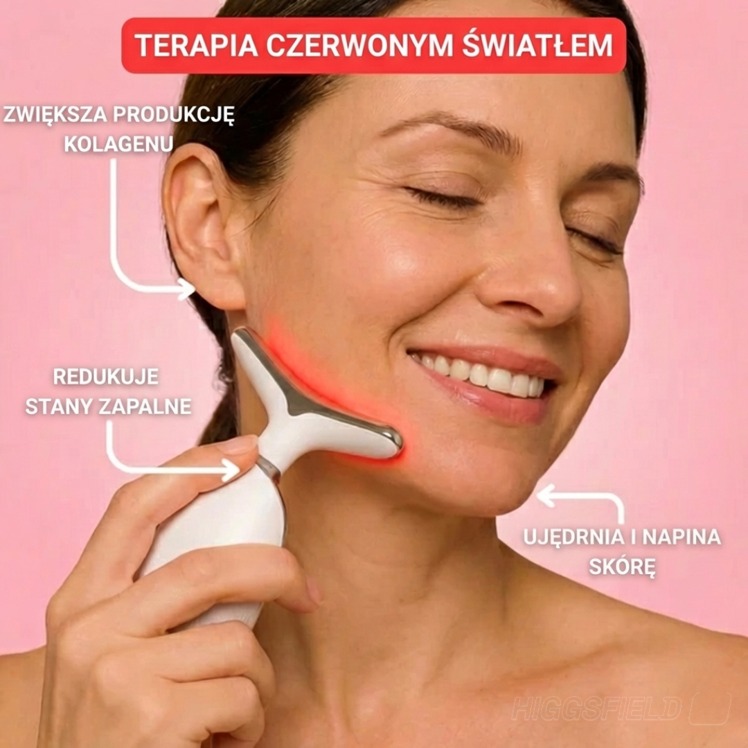Urządzenie do Liftingu Twarzy z Czerwonym Światłem LED i Terapią EMS
